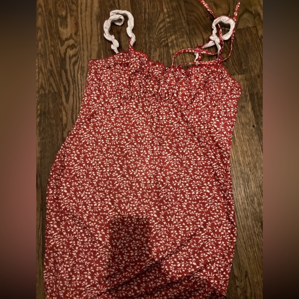 Red summer mini dress